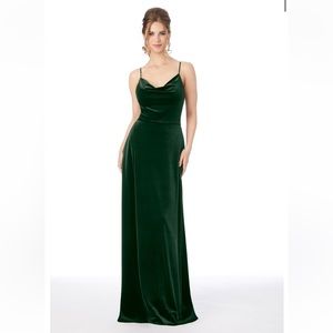 Emerald Green Velvet Dress - Size 10
